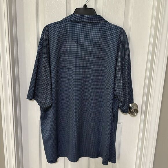 HORN LEGEND GINGHAM POLO SHIRT. PERFORMANCE LUXURY NAVY - Picture 2 of 5